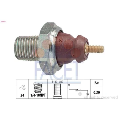 Bilde av FACET 7.0011 Oljetrykkbryter 1/4 18NPT Made in Italy OE Equivalent FORD: Focus Mk1 Sedan, Transit Mk5 Van, Sierra Mk2 Sedan