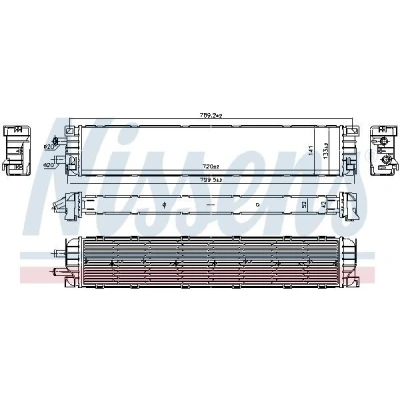 Bilde av NISSENS 606401 Radiator Aluminium 720 133 52 med tetning uten ekspansjonstank, ramme Kjøleribber loddet