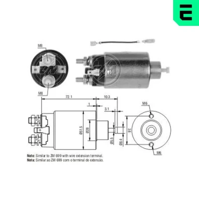 Bilde av Magnetbryter, starter, hyundai,mitsubishi,proton, E356 18 X10, M000T70381, M001T70481, M001T70482, M001T70483, M001T73381, M001T73381ZC,