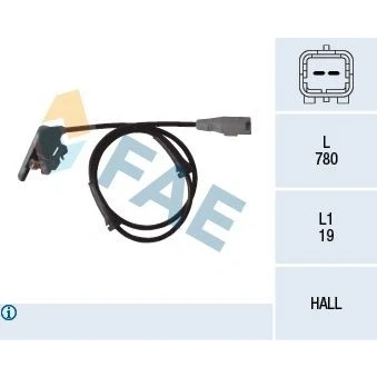 Bilde av FAE 78080 ABS Sensor bakaksel Hall prinsipp 2 780 PEUGEOT: 307 SW, Stasjonsvogn