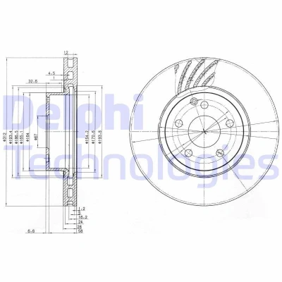 Bilde av DELPHI BG3756 Bremseskiver 312 28 5 ventilert oljet ubehandlet uten hjullager, ABS sensorring MERCEDES BENZ: E Klasse T modell, Sedan