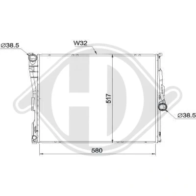 Bilde av DIEDERICHS DCM1571 Radiator 580 496 32 Climate BMW: X3