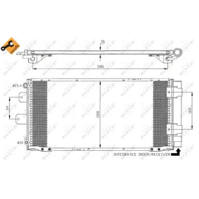Bilde av NRF EASY FIT 35436 Kondensator med tørker, tetningsring 15,5 10,2 Aluminium 590