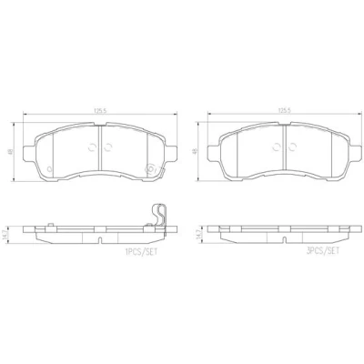 Bilde av BREMBO P 49 057 Bremseklosser med akustisk slitasjevarsel uten tilbehør MAZDA: 2 Hatchback