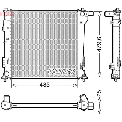 Bilde av DENSO DRM41020 Radiator 485mm 494mm 25mm