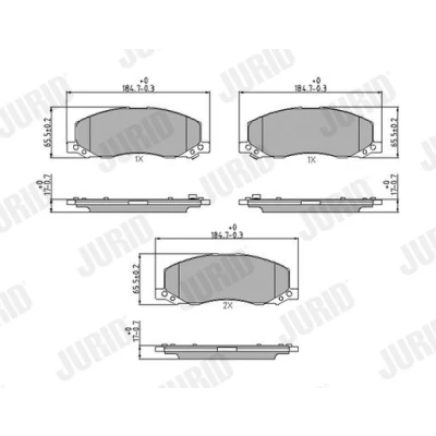 Bilde av JURID 573326J Bremseklosser med akustisk slitasjevarsel OPEL: Insignia A Sports Tourer, Hatchback, Sedan, SAAB: 9 5 Sedan