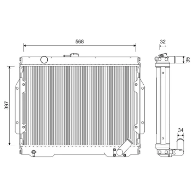 Bilde av VALEO 701262 Radiator Aluminium 397 568 32 MITSUBISHI: L200 II Pick up