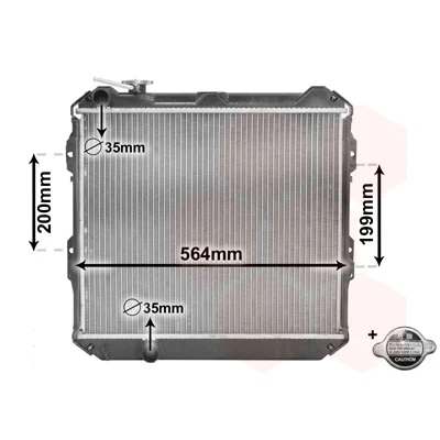 Bilde av VAN WEZEL *** IR PLUS 58002088 Radiator Aluminium 450 515 33 med tilbehør Kjøleribber loddet TOYOTA: HILUX 5 Pick up, VOLKSWAGEN: Taro