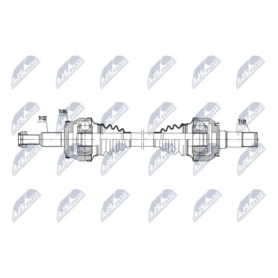 Bilde av NTY NPW CH 157 Drivaksel venstre bakaksel 799mm Automatisk girkasse