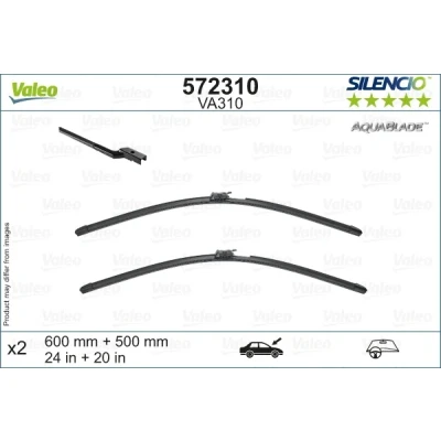Bilde av Vindusvisker Valeo 572310 foran Flatt viskeblad Top Lock ikke oppvarmet VOLVO: V60 II