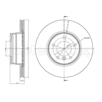 Bilde av METELLI 23 0809C Bremseskiver 309,8 24,0 5 79,0 ventilert spraylakkert BMW: Touring, Sedan