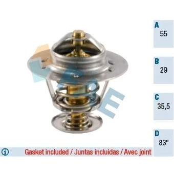 Bilde av FAE 5306783 Termostat 83 med tetning PEUGEOT: 307 SW, Partner I Van, Boxer FIAT: Ducato II Flatvogn lastebil/Chassis, SUZUKI: Grand Vitara 1 SUV