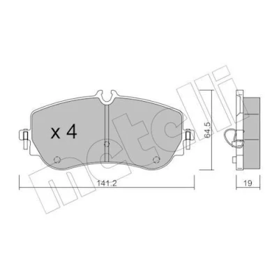 Bilde av METELLI 22 1175 0 Bremseklosser klargjort for slitasjeindikator VOLKSWAGEN: Amarok Pick up, Crafter Van, Flatvogn lastebil / Chassis
