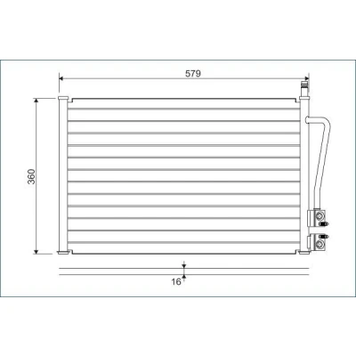 Bilde av VALEO 817664 Kondensator uten tørker Aluminium 360 R 134a