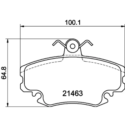 Bilde av HELLA 8DB 355 018 131 Bremseklosser inkl. slitasjevarselkontakt med bremsecaliperskruer RENAULT: CLIO 2, Megane I Grandtour, Super 5 Hatchback