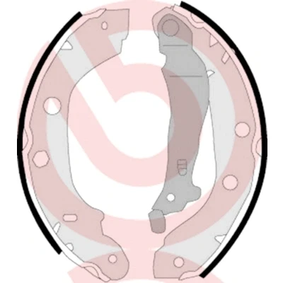 Bilde av BREMBO S 56 509 Bremsesko 229 42 med håndbremsarm RENAULT: Kangoo I, I Express, NISSAN: Kubistar Van, FIAT: Doblo II Varebil / Stasjonsvogn