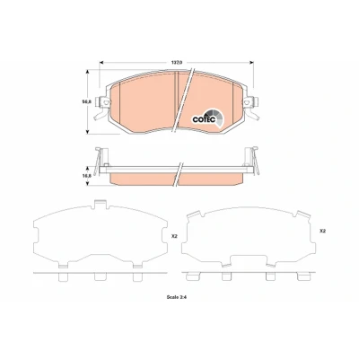 Bilde av TRW COTEC GDB3519 Bremseklosser med akustisk slitasjevarsel SUBARU: Forester III, Impreza III Hatchback, IV, TOYOTA: GT86 Coupé