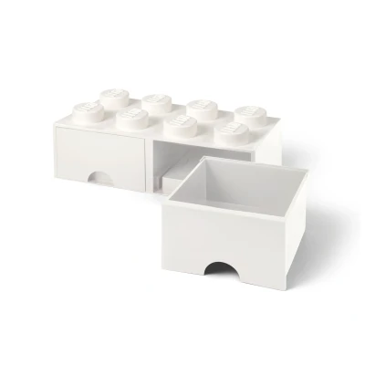 Bilde av LEGO Oppbevaringsboks med Skuff 8, Hvit Esker