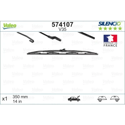 Bilde av Vindusvisker Valeo Silencio Standard, Conventional Single 574107 350mm foran Standard feste m/haker FORD: Sierra Mk1 Stasjonsvogn