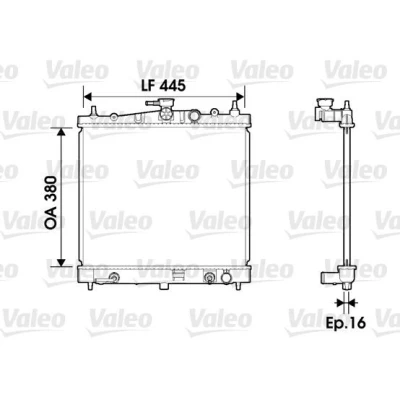 Bilde av VALEO 734247 Radiator Aluminium 380 448 16 uten kjølemiddelregulator Kjøleribber loddet NISSAN: Note I