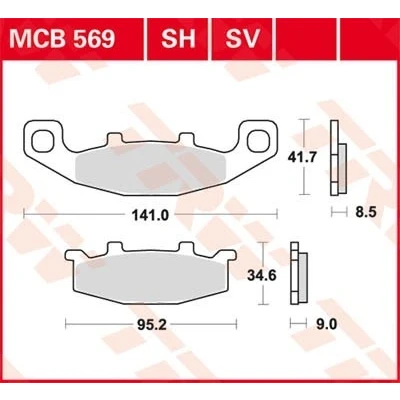 Bilde av TRW Sinter Street MCB569SH Bremseklosser