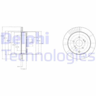 Bilde av DELPHI BG4329 Bremseskiver 308 16 5 ventilert oljet ubehandlet uten hjullager, ABS sensorring SUZUKI: Grand Vitara 2 SUV