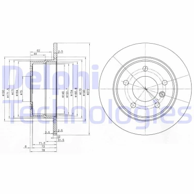 Bilde av DELPHI BG3040 Bremseskiver 272 10 5 fullt ut oljet ubehandlet uten hjullager, ABS sensorring BMW: 3 Coupé, Sedan, Cabrio