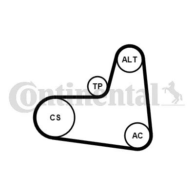 Bilde av CONTITECH 6PK995K1 Kileribberem AUDI: A2, VOLKSWAGEN: Lupo / 3L, SKODA: Fabia 2