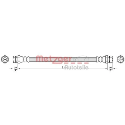 Bilde av METZGER 4110446 Bremseslange 253 AUDI: TT Coupé