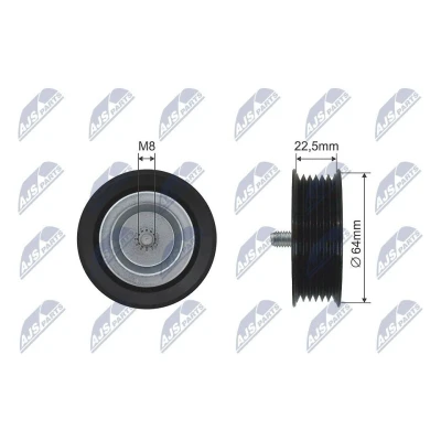 Bilde av Styrerulle kilerem, mercedes benz, 119 27H G0 0B, 11927HG00B, 651 200 06 70, 6512000670, A A6512000670