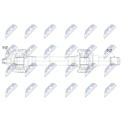 Bilde av NTY NPW BM 238 Drivaksel venstre bakaksel 730mm Automatisk girkasse