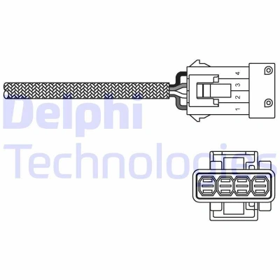 Bilde av DELPHI ES20255 12B1 Lambdasonde planarsonde, oppvarmet VOLVO: V70 I, C70 I Coupé, S70, SAAB: 9 3 Cabrio, 5 Stasjonsvogn, Hatchback