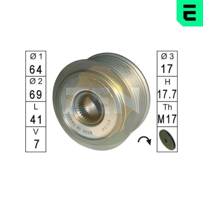 Bilde av ERA ZN5607 Frihjul Dynamo NISSAN: NP300 Navara Pick up, Pathfinder 3, Flatvogn lastebil / Chassis