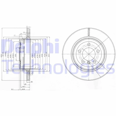 Bilde av DELPHI BG3787 Bremseskiver 324 20 5 ventilert oljet ubehandlet uten hjullager, ABS sensorring BMW: 7