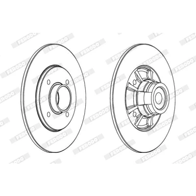 Bilde av FERODO PREMIER DDF1517 1 Bremseskiver 238 8 4 fullt ut uten ABS sensorring RENAULT: CLIO 2