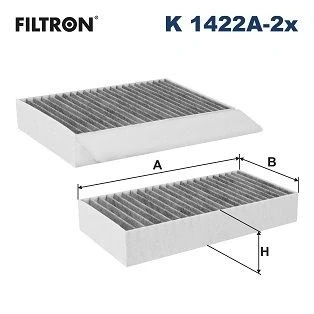 Bilde av FILTRON K 1422A 2x Kupéfilter Karbonfilter 254 155 40 MERCEDES BENZ: ML Klasse, GL, GLE SUV