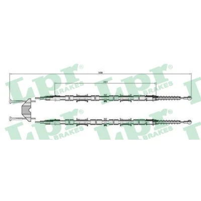 Bilde av LPR C0655B Bremsekabel 1587/1402x2 Skivebrems OPEL: Astra G CC