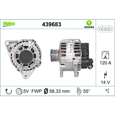 Bilde av VALEO 439683 Dynamo 14V 120A KIA: cee‘d I Hatchback, Stasjonsvogn, Venga, HYUNDAI: i30 Stasjonsvogn
