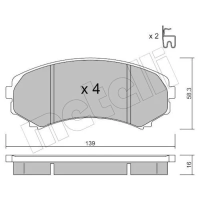 Bilde av Bremseklosser sett, Framaksel, mazda,mitsubishi, 4605A041, 4605A471, LAY3 33 28Z, 28ZA, MN116445, MQ907152, MQ907154, MQ908290,