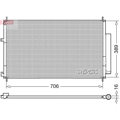 Bilde av DENSO DCN40024 Kondensator med tørker 666x403.4x16 R 134a 666