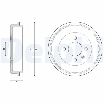 Bilde av DELPHI BF642 Bremsetrommel uten ABS sensorring, hjullager 247