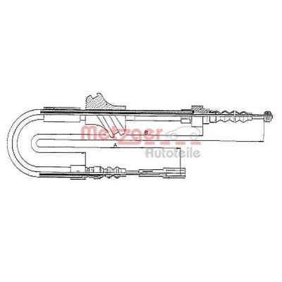 Bilde av METZGER 10.7541 Bremsekabel bakre venstre 1398/1185 Skivebrems COFLE AUDI: Cabriolet B4, Coupe B3, 80 B3