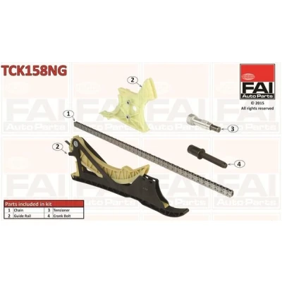 Bilde av FAI AutoParts TCK158NG Registerkjedesett uten tetning, tannhjul simplex, Boltkjede BMW: 3 Sedan, X5, Touring