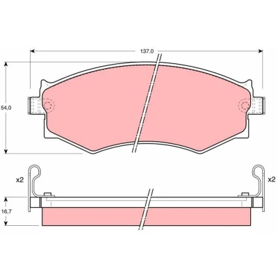 Bilde av TRW GDB1008 Bremseklosser med akustisk slitasjevarsel NISSAN: Almera II Hatchback, 200SX