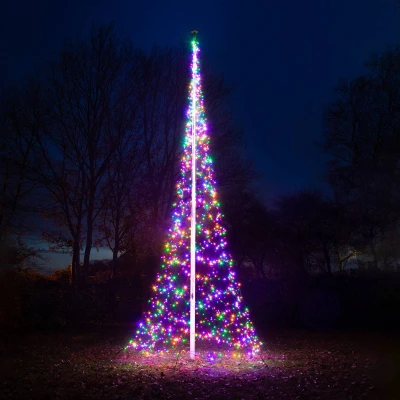 Bilde av Fairybell LED juletrær Flaggstangbelysning 8 meter 1500 lys Flerfarget