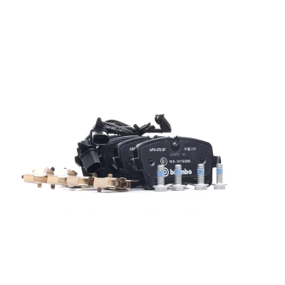 Bilde av BREMBO P 85 117 Bremseklosser inkl. slitasjevarselkontakt med bremsecaliperskruer tilbehør AUDI: A8 D4, A6 C7 Avant, A7 Sportback