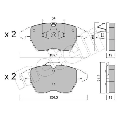 Bilde av Bremseklosser sett METELLI 22 0548 1