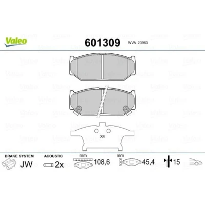 Bilde av VALEO 601309 Bremseklosser framaksel inkl. slitasjevarselkontakt med antihyle blikk SUZUKI: SWIFT 4, 3