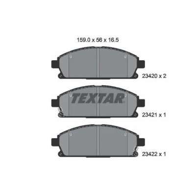 Bilde av TEXTAR 2342001 Bremseklosser med akustisk slitasjevarsel NISSAN: X Trail, ACURA: MDX