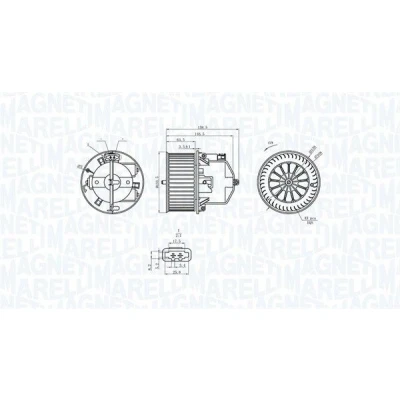 Bilde av MAGNETI MARELLI 069412360010 Elektromotor, innendørsvifte 12